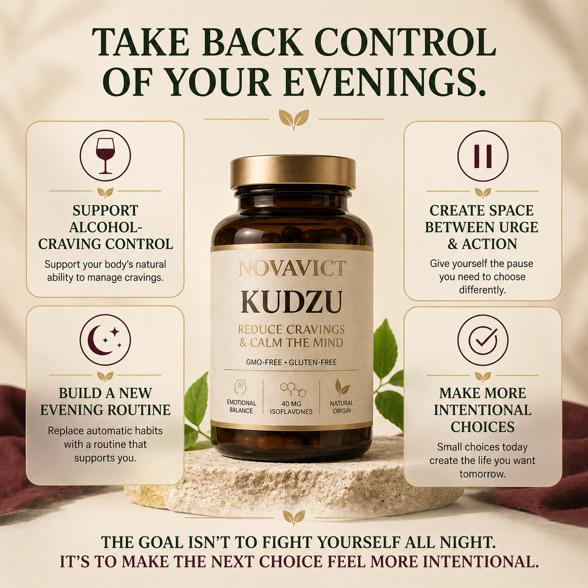 KUDZU • 40 mg of Isoflavones • 100% Natural
